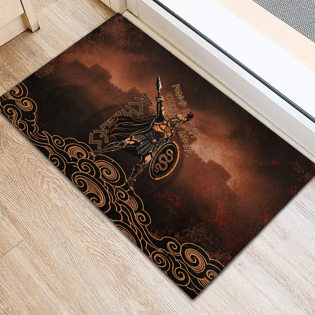 Achilles Iliad Greek Hero Legend Rubber Doormat Trojan War Spartan Warrior Spear Graphic Art