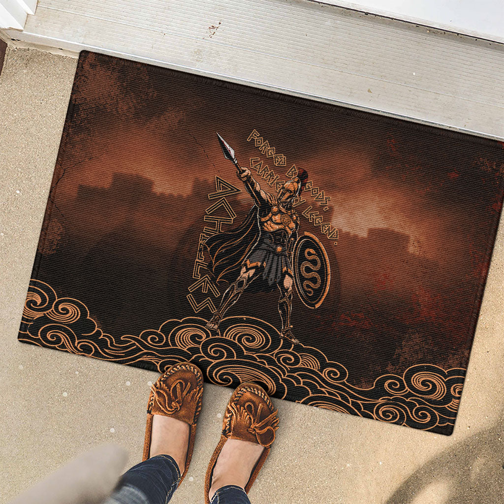 Achilles Iliad Greek Hero Legend Rubber Doormat Trojan War Spartan Warrior Spear Graphic Art