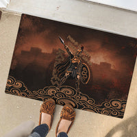 Achilles Iliad Greek Hero Legend Rubber Doormat Trojan War Spartan Warrior Spear Graphic Art