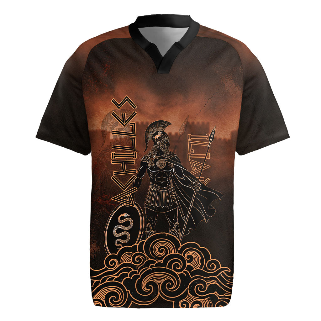 Achilles Iliad Greek Hero Legend Rugby Jersey Trojan War Spartan Warrior Spear Graphic Art