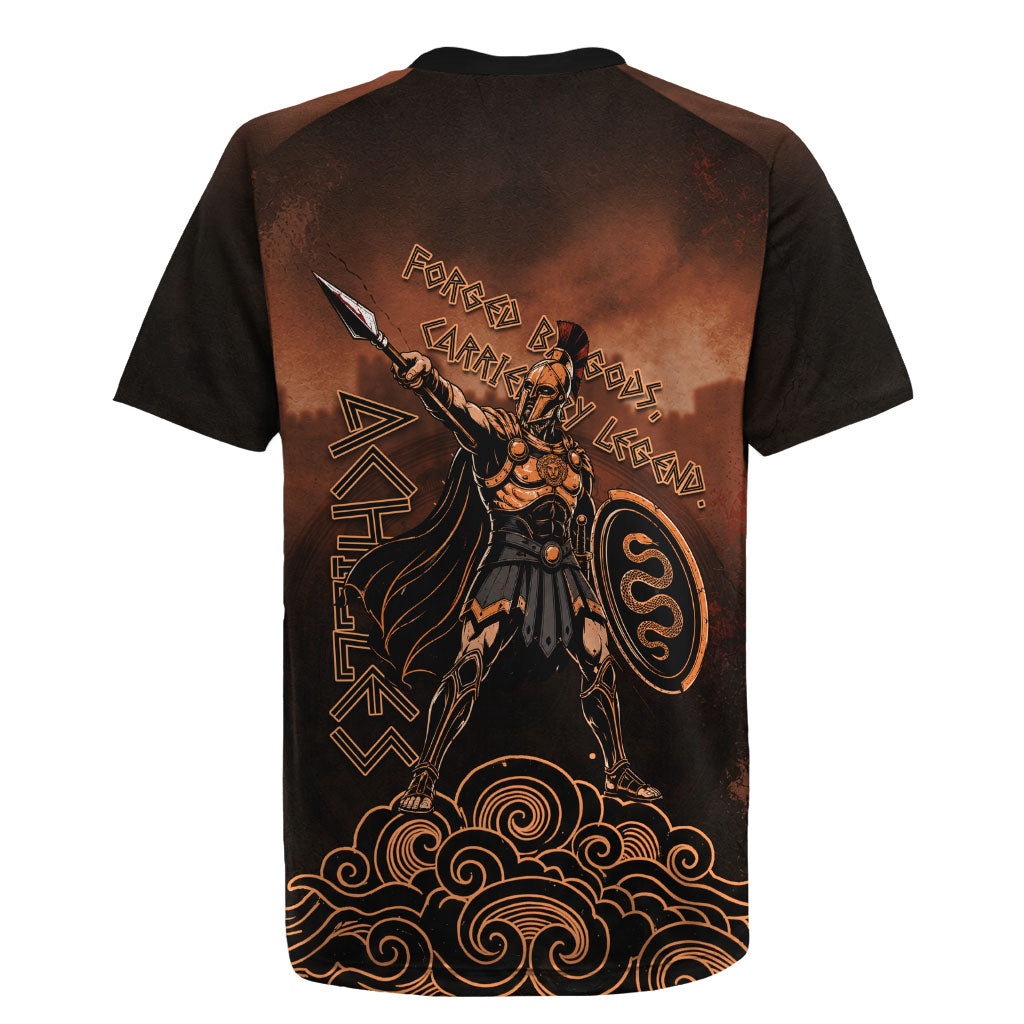 Achilles Iliad Greek Hero Legend Rugby Jersey Trojan War Spartan Warrior Spear Graphic Art