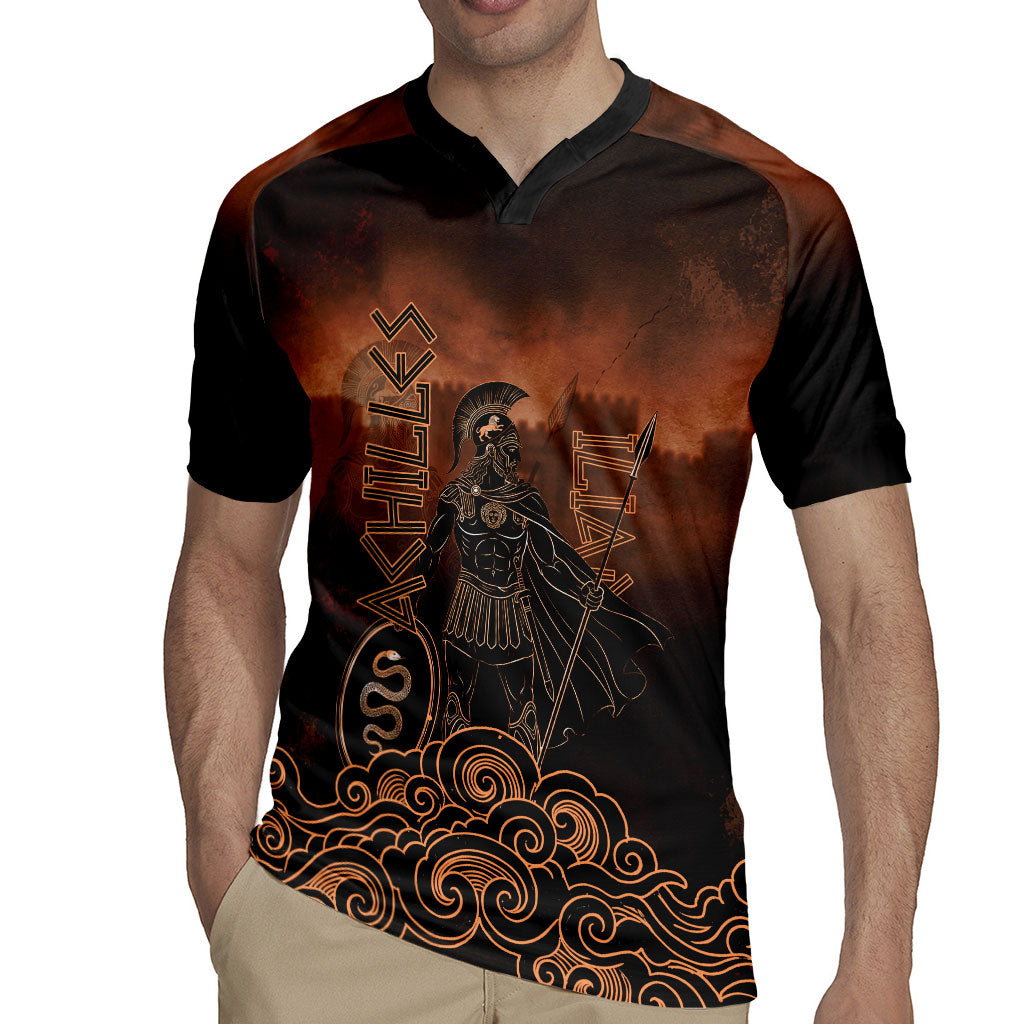 Achilles Iliad Greek Hero Legend Rugby Jersey Trojan War Spartan Warrior Spear Graphic Art