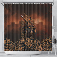 Achilles Iliad Greek Hero Legend Shower Curtain Trojan War Spartan Warrior Spear Graphic Art