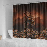 Achilles Iliad Greek Hero Legend Shower Curtain Trojan War Spartan Warrior Spear Graphic Art