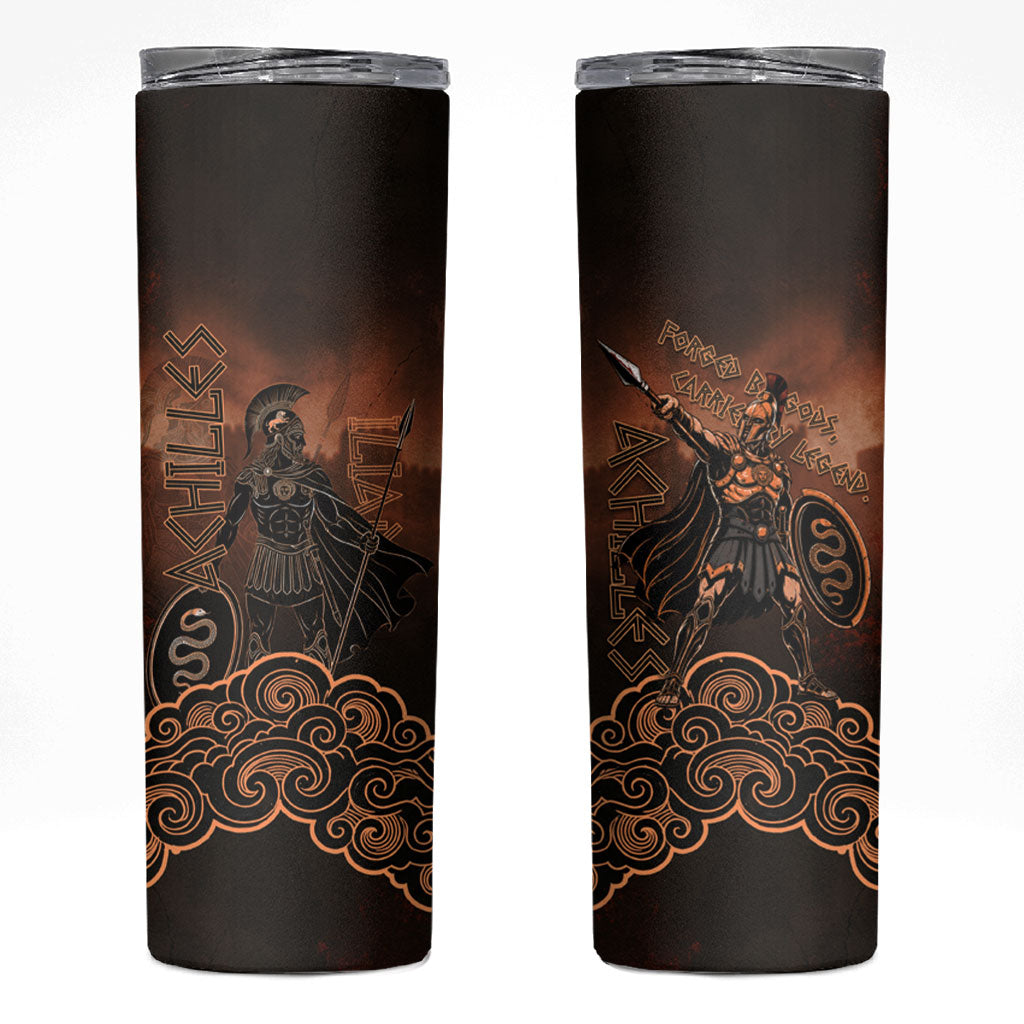 Achilles Iliad Greek Hero Legend Skinny Tumbler Trojan War Spartan Warrior Spear Graphic Art