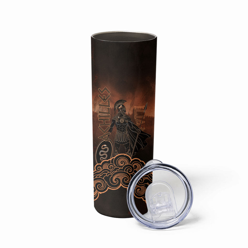 Achilles Iliad Greek Hero Legend Skinny Tumbler Trojan War Spartan Warrior Spear Graphic Art