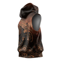 Achilles Iliad Greek Hero Legend Sleeveless Hoodie Trojan War Spartan Warrior Spear Graphic Art