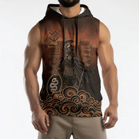 Achilles Iliad Greek Hero Legend Sleeveless Hoodie Trojan War Spartan Warrior Spear Graphic Art