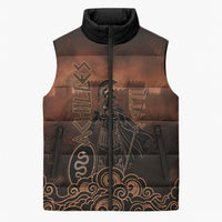Achilles Iliad Greek Hero Legend Sleeveless Puffer Jacket Trojan War Spartan Warrior Spear Graphic Art