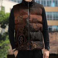 Achilles Iliad Greek Hero Legend Sleeveless Puffer Jacket Trojan War Spartan Warrior Spear Graphic Art