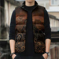 Achilles Iliad Greek Hero Legend Sleeveless Puffer Jacket Trojan War Spartan Warrior Spear Graphic Art