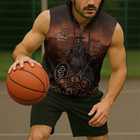 Achilles Iliad Greek Hero Legend Sleeveless Zip Hoodie Trojan War Spartan Warrior Spear Graphic Art