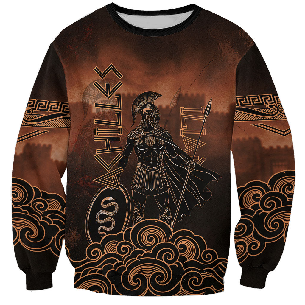 Achilles Iliad Greek Hero Legend Sweatshirt Trojan War Spartan Warrior Spear Graphic Art