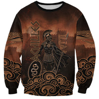 Achilles Iliad Greek Hero Legend Sweatshirt Trojan War Spartan Warrior Spear Graphic Art