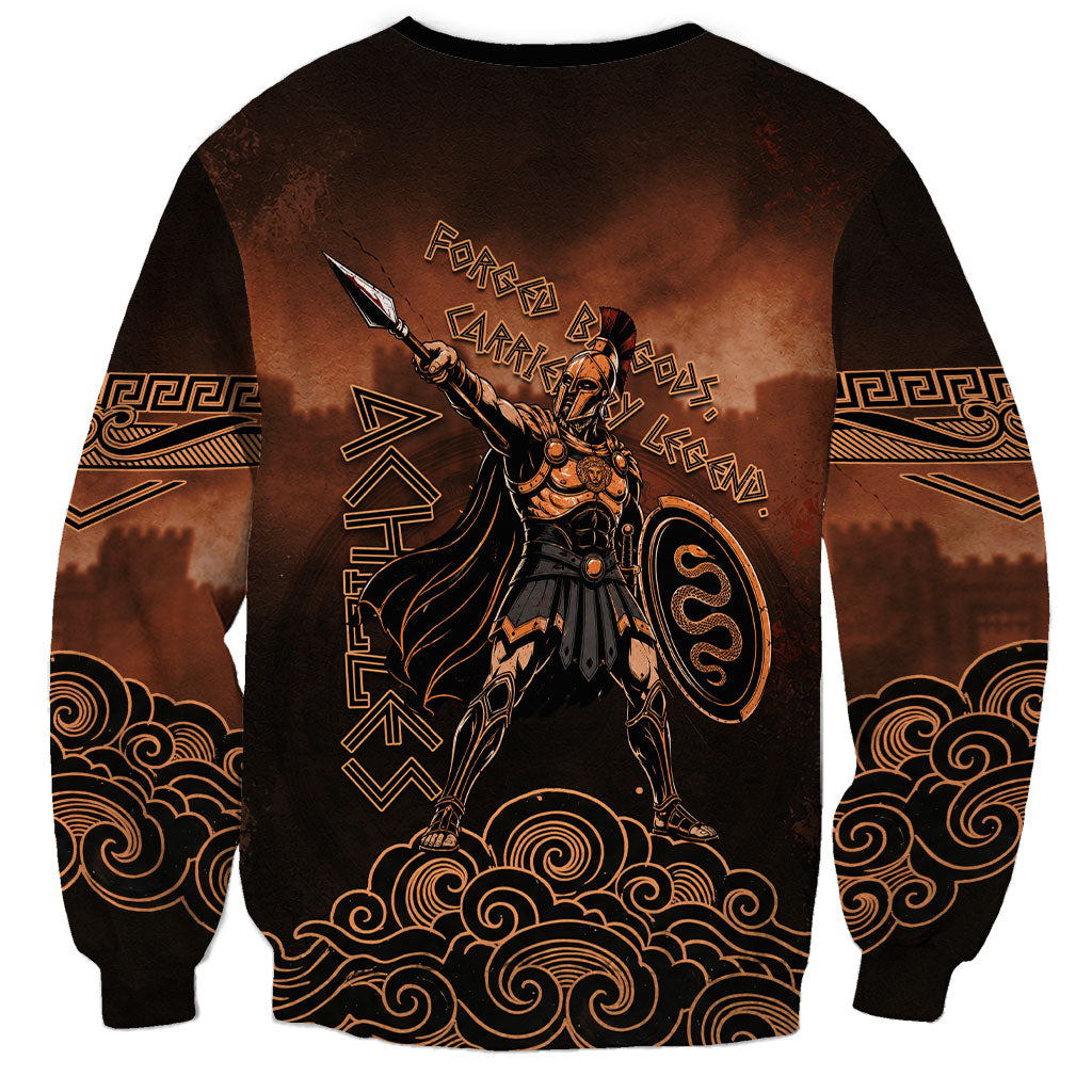 Achilles Iliad Greek Hero Legend Sweatshirt Trojan War Spartan Warrior Spear Graphic Art