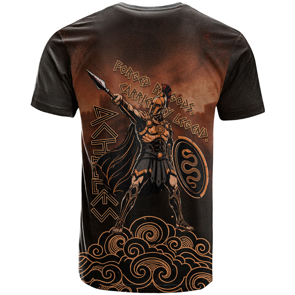 Achilles Iliad Greek Hero Legend T Shirt Trojan War Spartan Warrior Spear Graphic Art