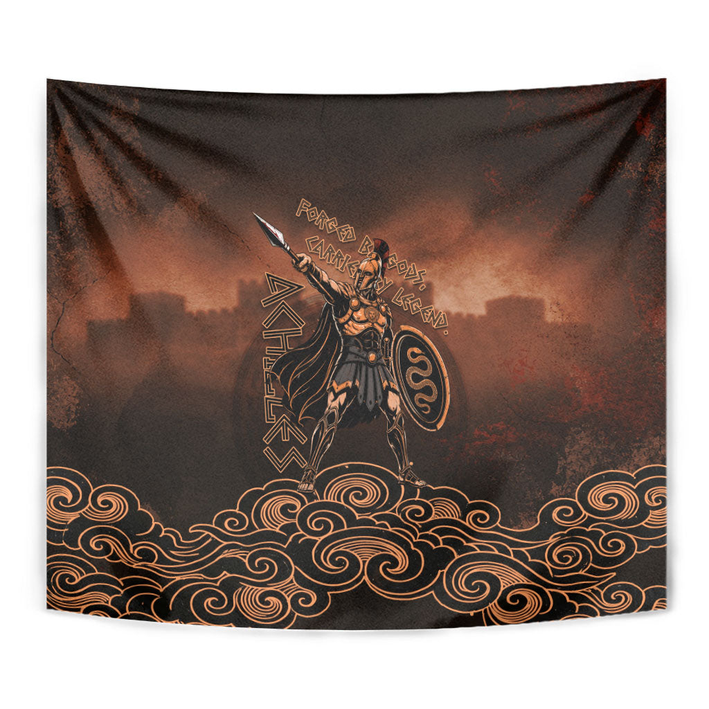 Achilles Iliad Greek Hero Legend Tapestry Trojan War Spartan Warrior Spear Graphic Art