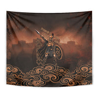 Achilles Iliad Greek Hero Legend Tapestry Trojan War Spartan Warrior Spear Graphic Art