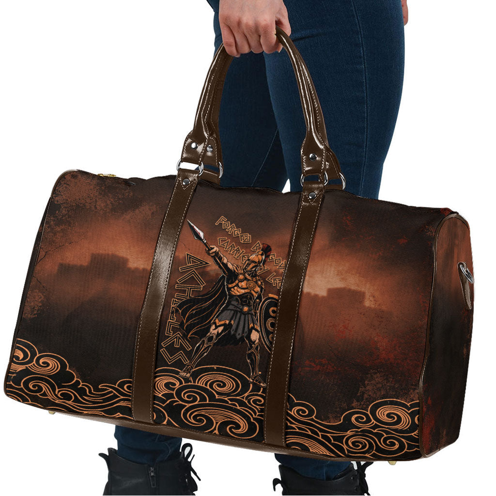 Achilles Iliad Greek Hero Legend Travel Bag Trojan War Spartan Warrior Spear Graphic Art