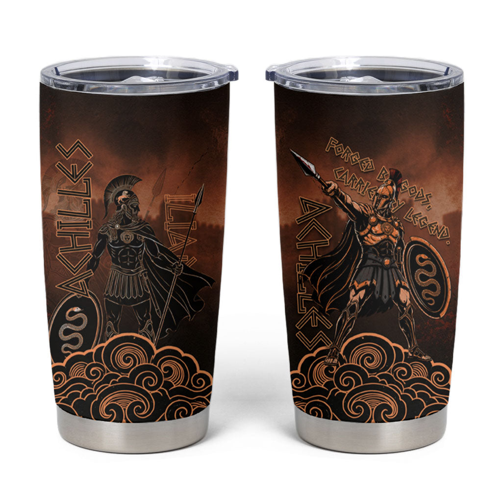 Achilles Iliad Greek Hero Legend Tumbler Cup Trojan War Spartan Warrior Spear Graphic Art