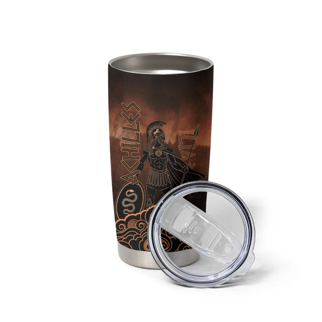 Achilles Iliad Greek Hero Legend Tumbler Cup Trojan War Spartan Warrior Spear Graphic Art