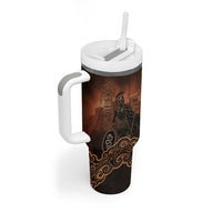Achilles Iliad Greek Hero Legend Tumbler With Handle Trojan War Spartan Warrior Spear Graphic Art