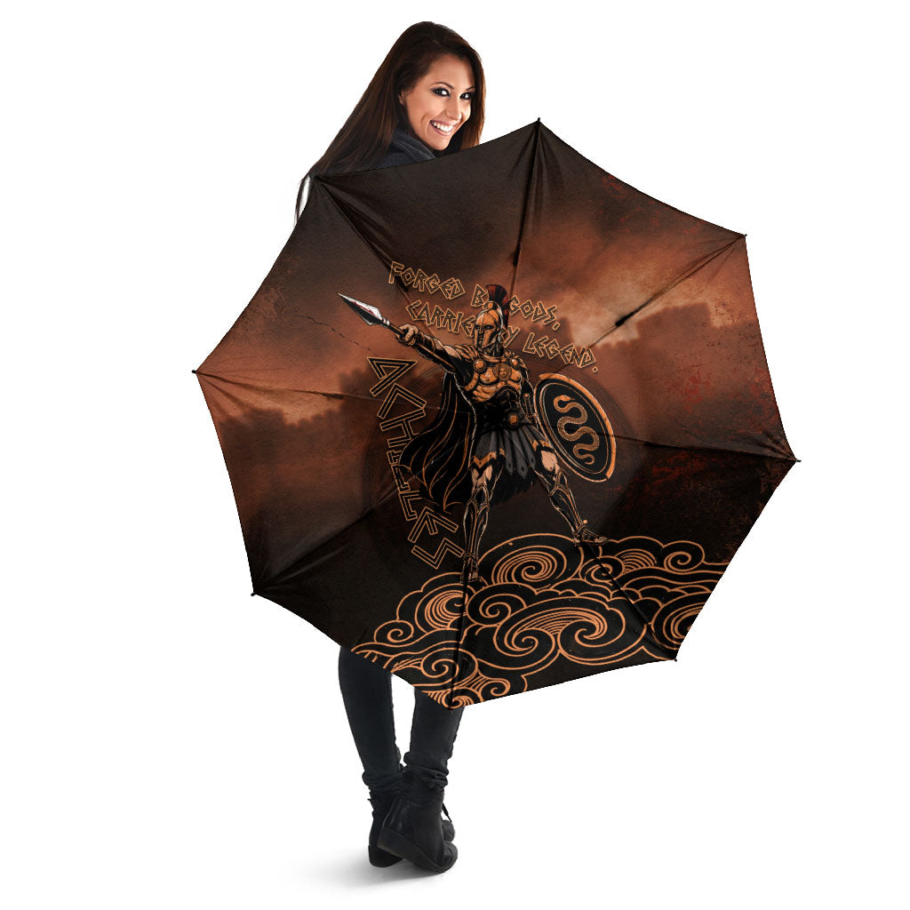 Achilles Iliad Greek Hero Legend Umbrella Trojan War Spartan Warrior Spear Graphic Art