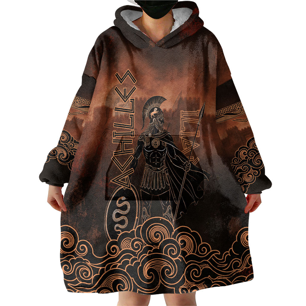Achilles Iliad Greek Hero Legend Wearable Blanket Hoodie Trojan War Spartan Warrior Spear Graphic Art