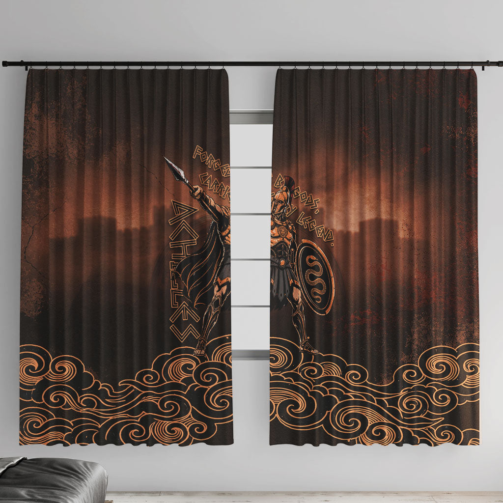 Achilles Iliad Greek Hero Legend Window Curtain Trojan War Spartan Warrior Spear Graphic Art