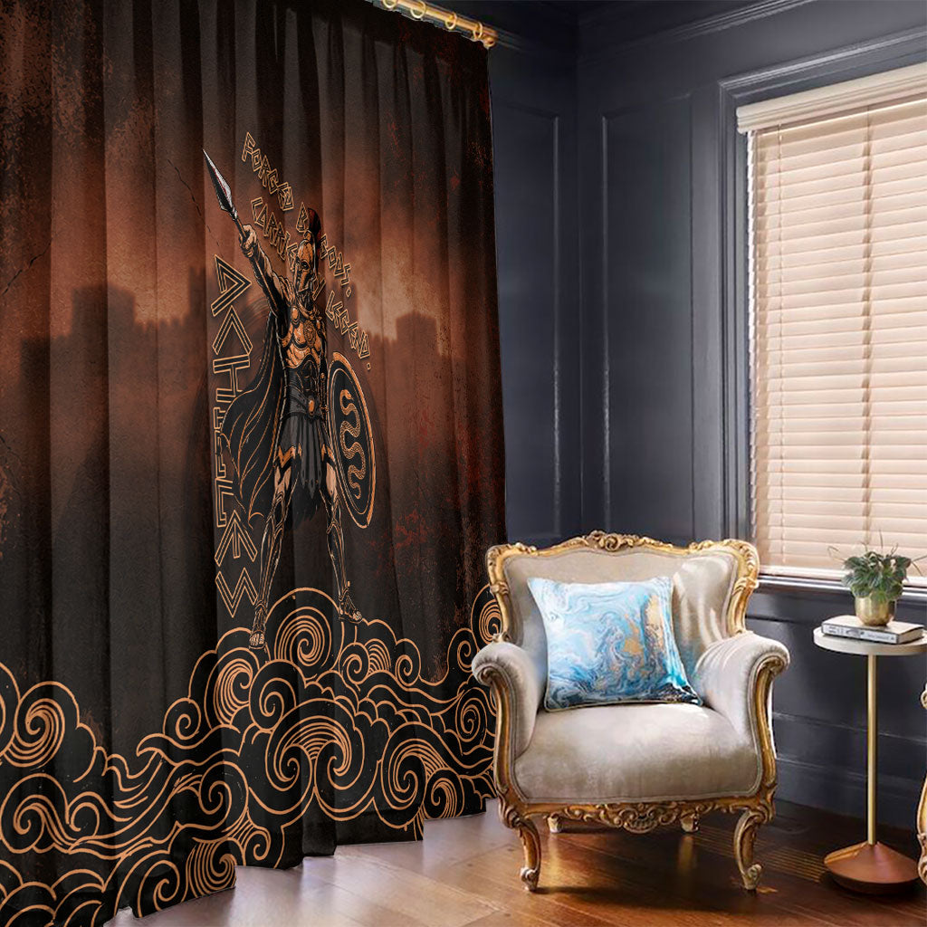 Achilles Iliad Greek Hero Legend Window Curtain Trojan War Spartan Warrior Spear Graphic Art