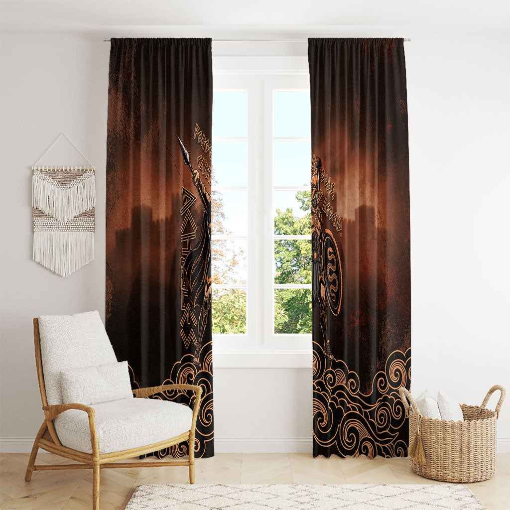 Achilles Iliad Greek Hero Legend Window Curtain Trojan War Spartan Warrior Spear Graphic Art