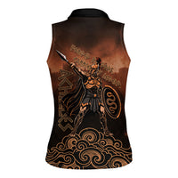 Achilles Iliad Greek Hero Legend Women Sleeveless Polo Shirt Trojan War Spartan Warrior Spear Graphic Art