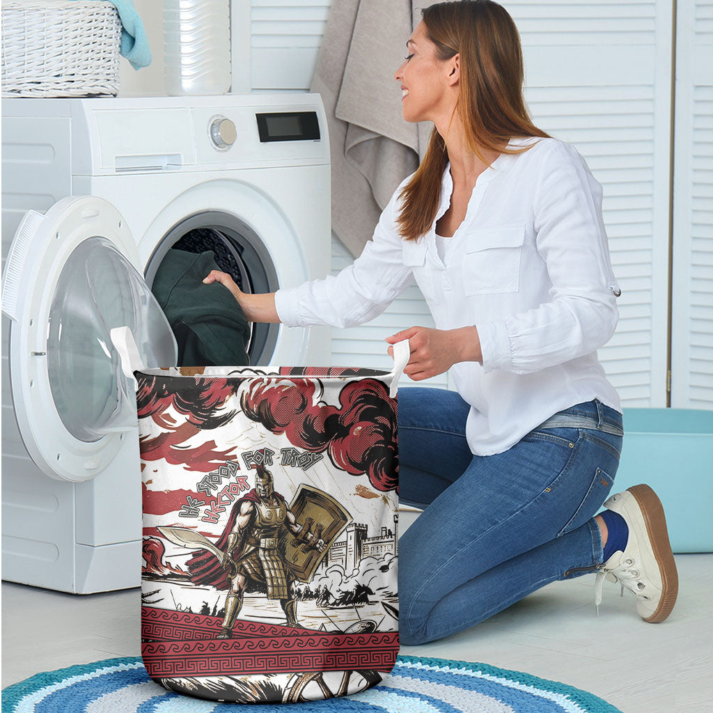 Hector Iliad Stood For Troy Laundry Basket Ancient Greek Trojan Prince Hector Sword Shield Battle