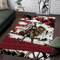 Hector Iliad Stood For Troy Area Rug Ancient Greek Trojan Prince Hector Sword Shield Battle