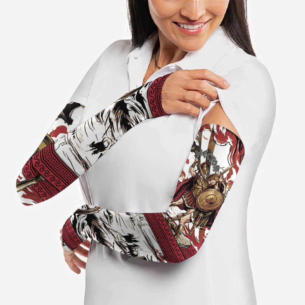 Hector Iliad Stood For Troy Arm Sleeves Ancient Greek Trojan Prince Hector Sword Shield Battle