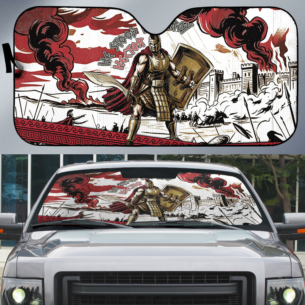 Hector Iliad Stood For Troy Auto Sun Shade Ancient Greek Trojan Prince Hector Sword Shield Battle