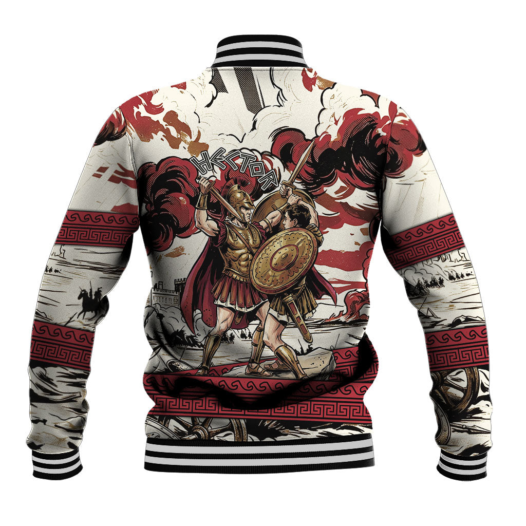 Hector Iliad Stood For Troy Baseball Jacket Ancient Greek Trojan Prince Hector Sword Shield Battle