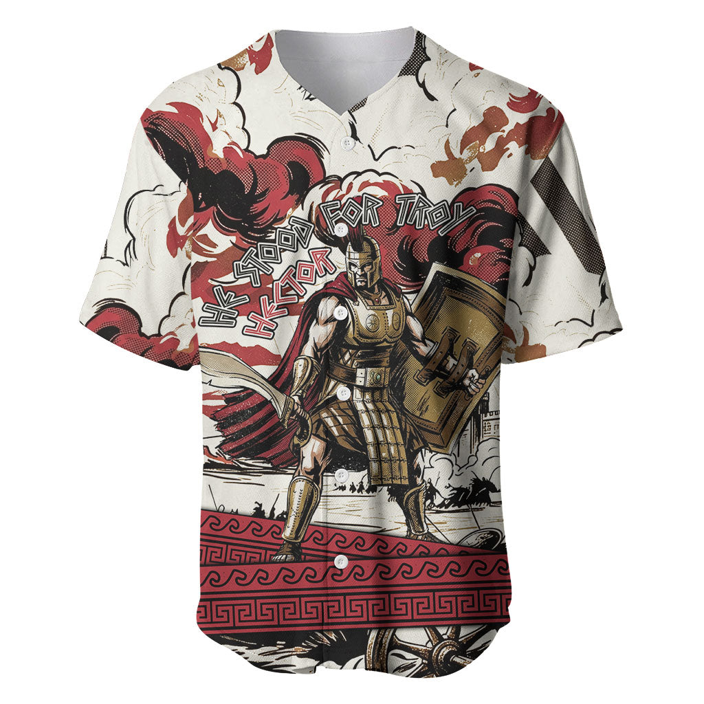 Hector Iliad Stood For Troy Baseball Jersey Ancient Greek Trojan Prince Hector Sword Shield Battle
