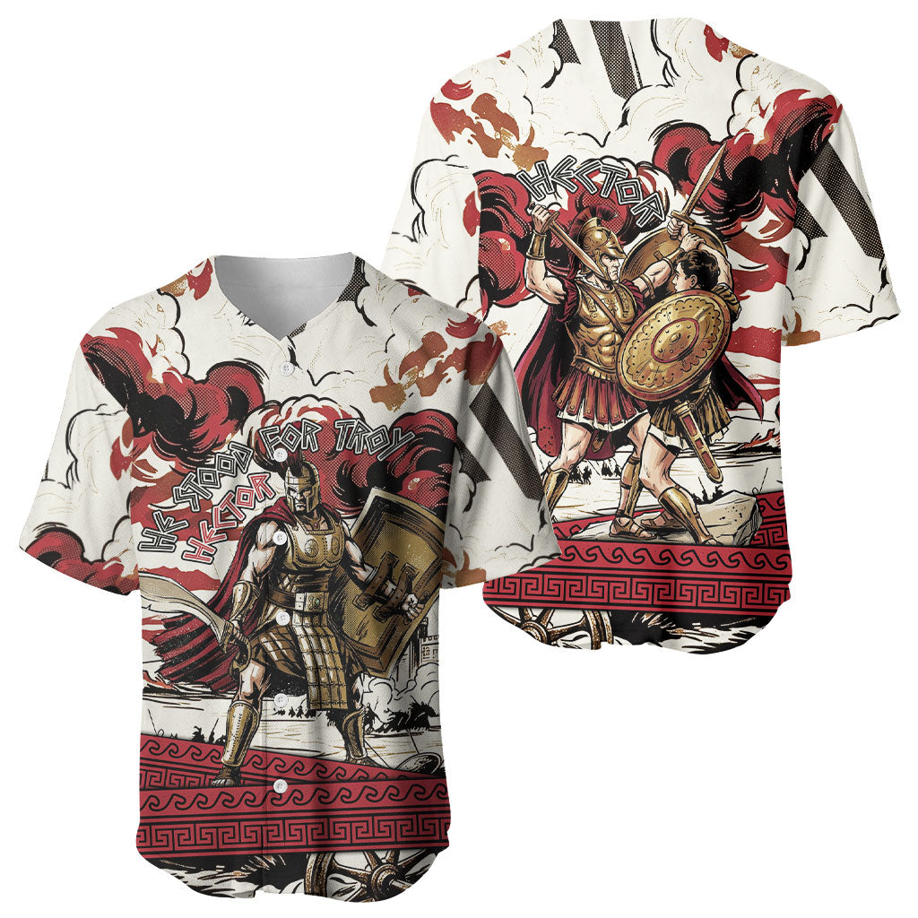 Hector Iliad Stood For Troy Baseball Jersey Ancient Greek Trojan Prince Hector Sword Shield Battle