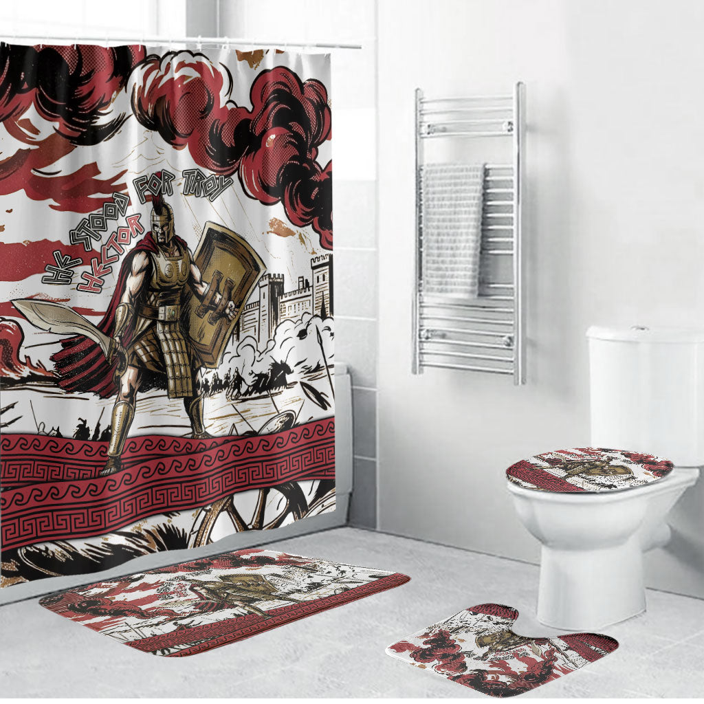 Hector Iliad Stood For Troy Bathroom Set Ancient Greek Trojan Prince Hector Sword Shield Battle