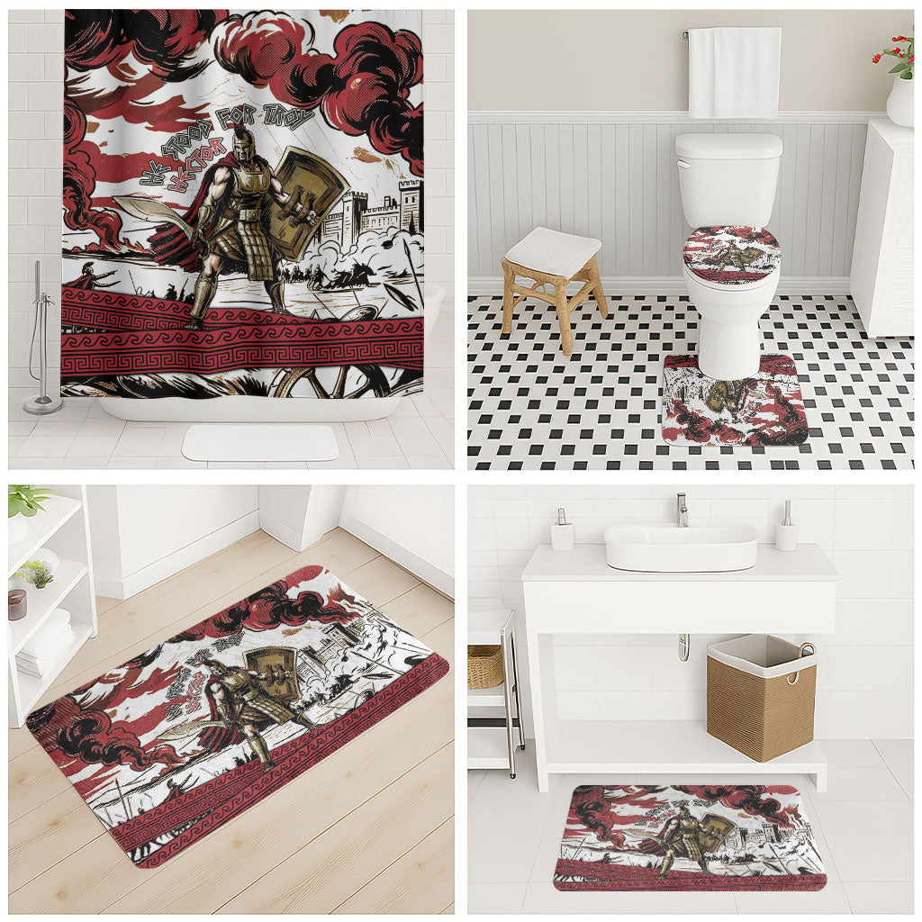 Hector Iliad Stood For Troy Bathroom Set Ancient Greek Trojan Prince Hector Sword Shield Battle