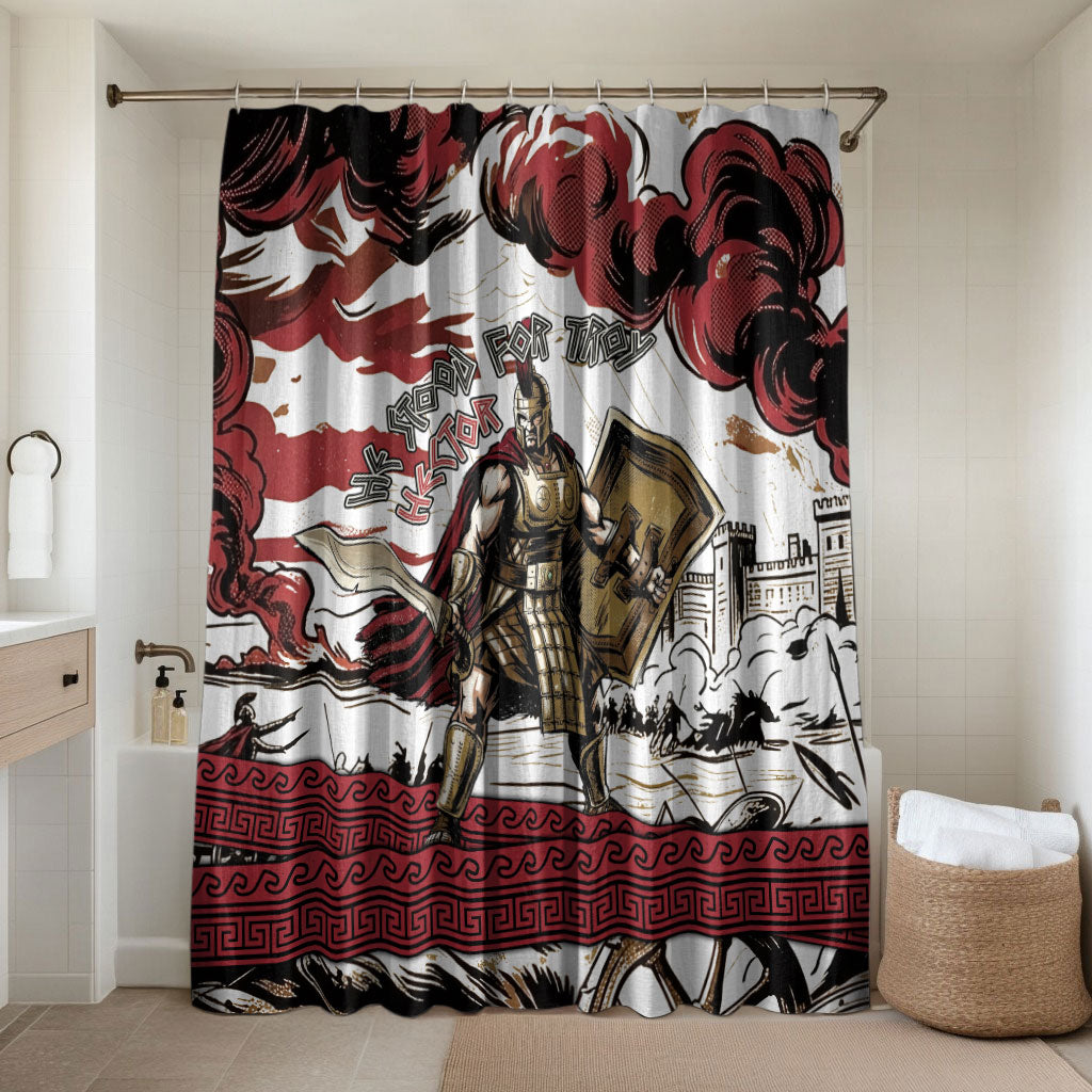 Hector Iliad Stood For Troy Bathroom Set Ancient Greek Trojan Prince Hector Sword Shield Battle