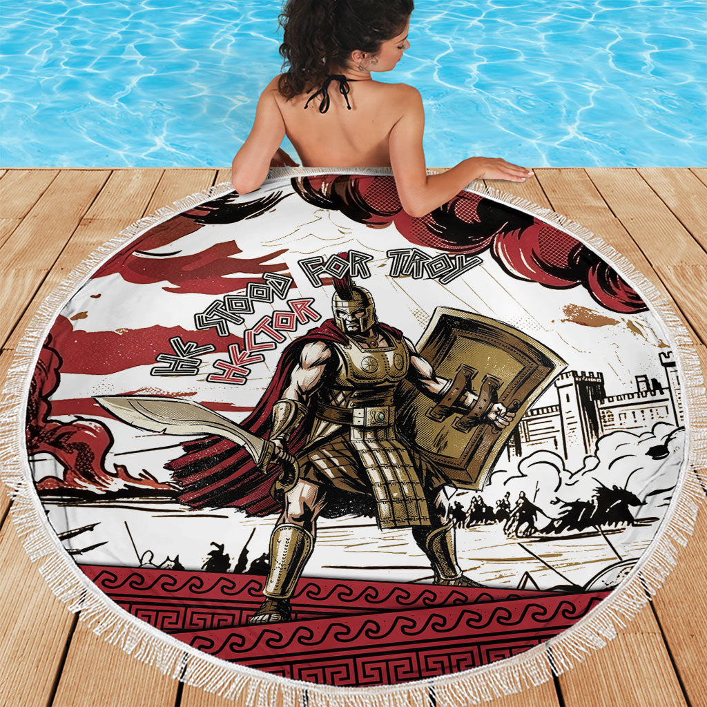 Hector Iliad Stood For Troy Beach Blanket Ancient Greek Trojan Prince Hector Sword Shield Battle
