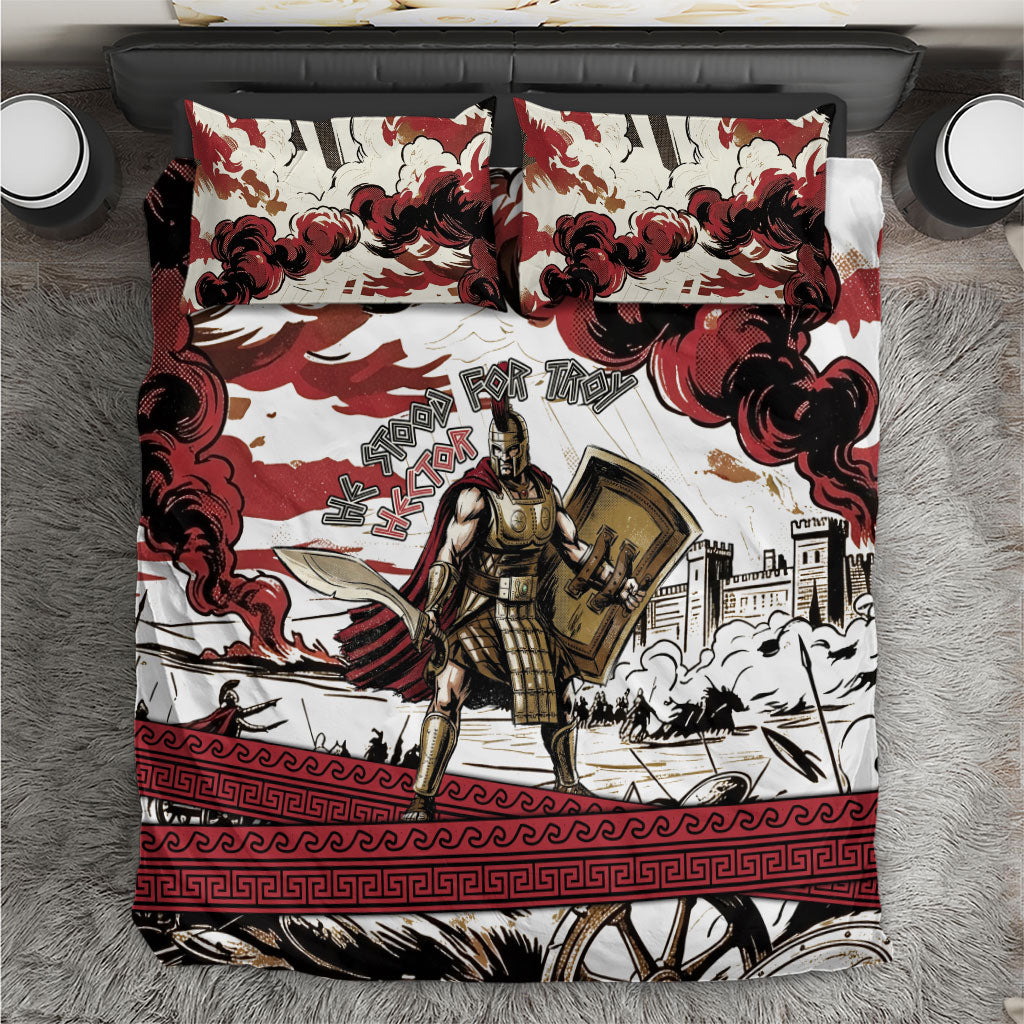 Hector Iliad Stood For Troy Bedding Set Ancient Greek Trojan Prince Hector Sword Shield Battle