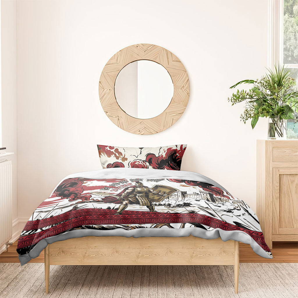 Hector Iliad Stood For Troy Bedding Set Ancient Greek Trojan Prince Hector Sword Shield Battle