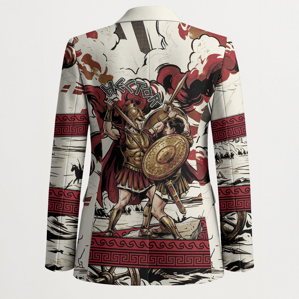 Hector Iliad Stood For Troy Blazer Ancient Greek Trojan Prince Hector Sword Shield Battle
