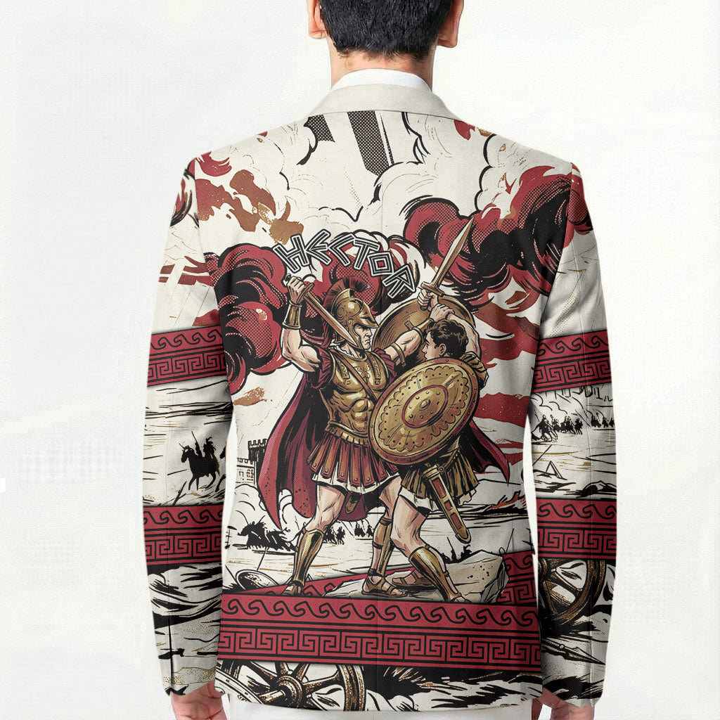Hector Iliad Stood For Troy Blazer Ancient Greek Trojan Prince Hector Sword Shield Battle