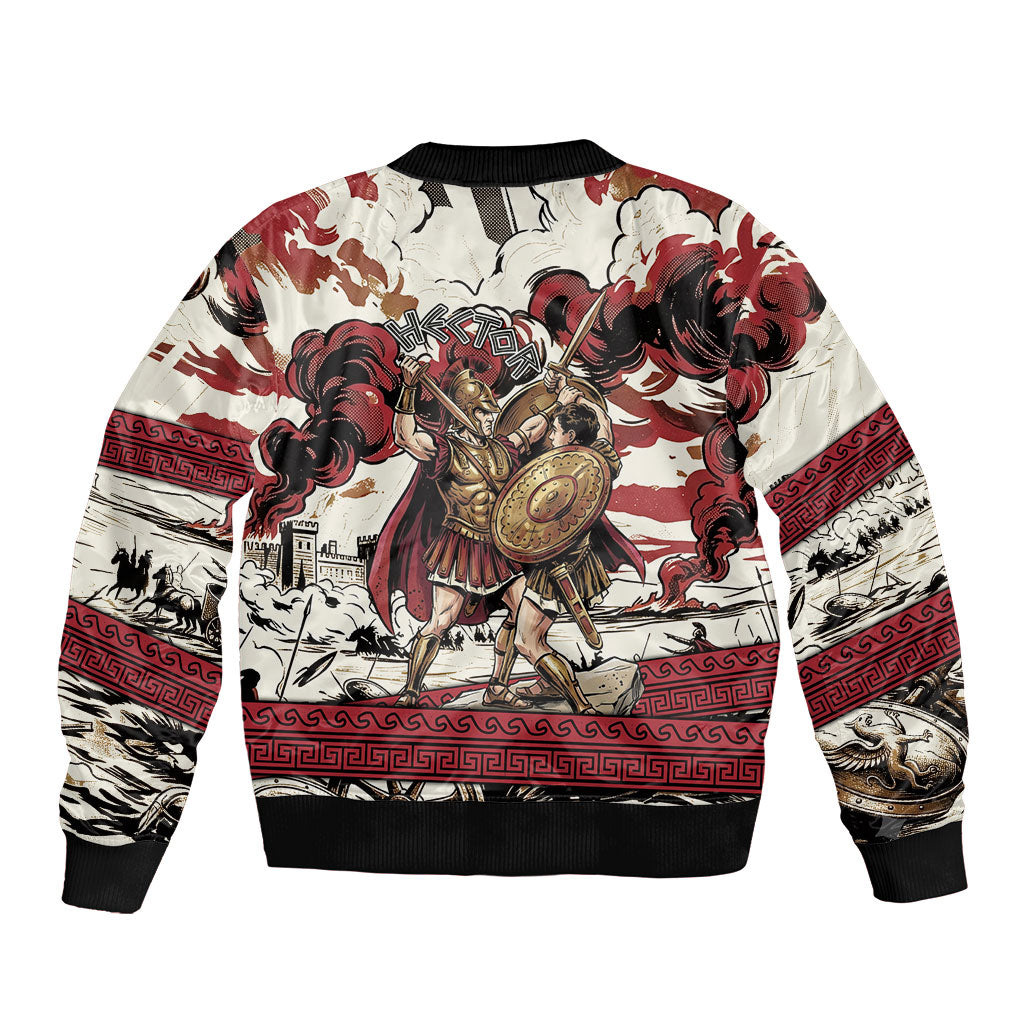 Hector Iliad Stood For Troy Bomber Jacket Ancient Greek Trojan Prince Hector Sword Shield Battle