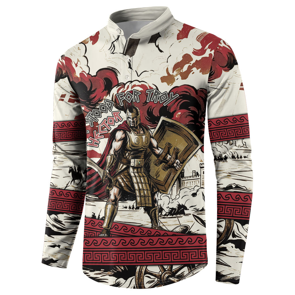 Hector Iliad Stood For Troy Button Sweatshirt Ancient Greek Trojan Prince Hector Sword Shield Battle