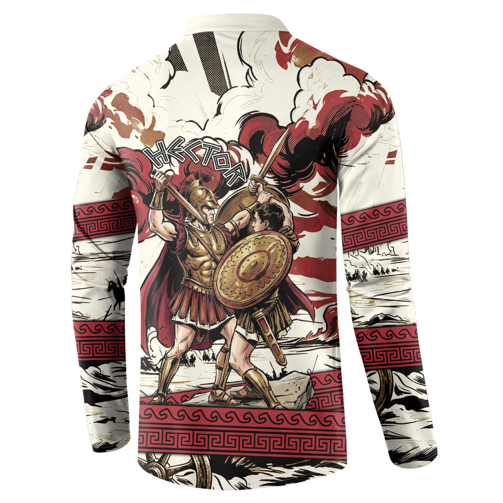 Hector Iliad Stood For Troy Button Sweatshirt Ancient Greek Trojan Prince Hector Sword Shield Battle